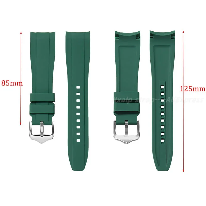 Силиконовый ремешок для Seiko for Citize с изогнутым концом часов Omega Swatch Rolex мужской