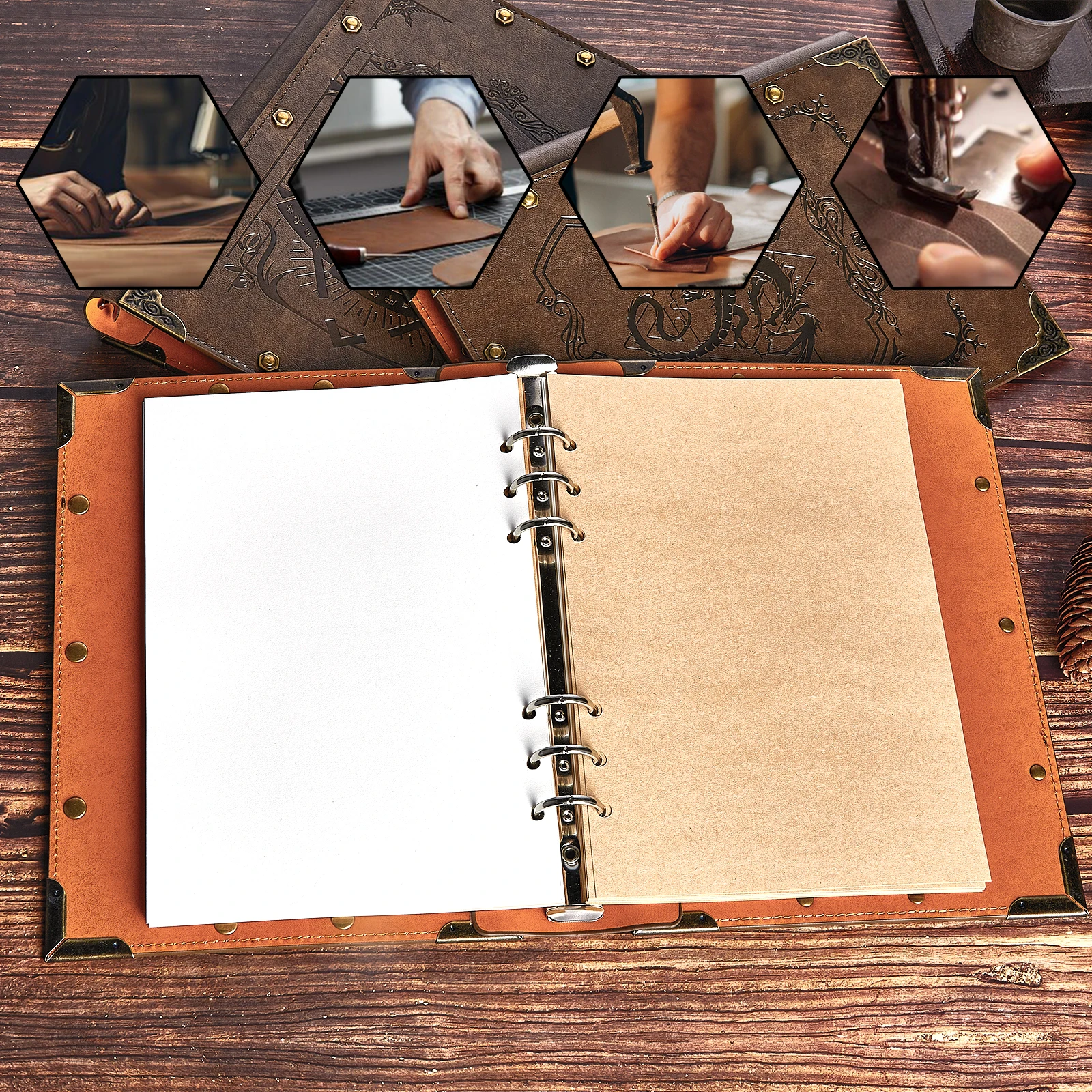 DND журнал A5 400 страниц книга с драконами кожа многоразовый 6-связующее кольцо и