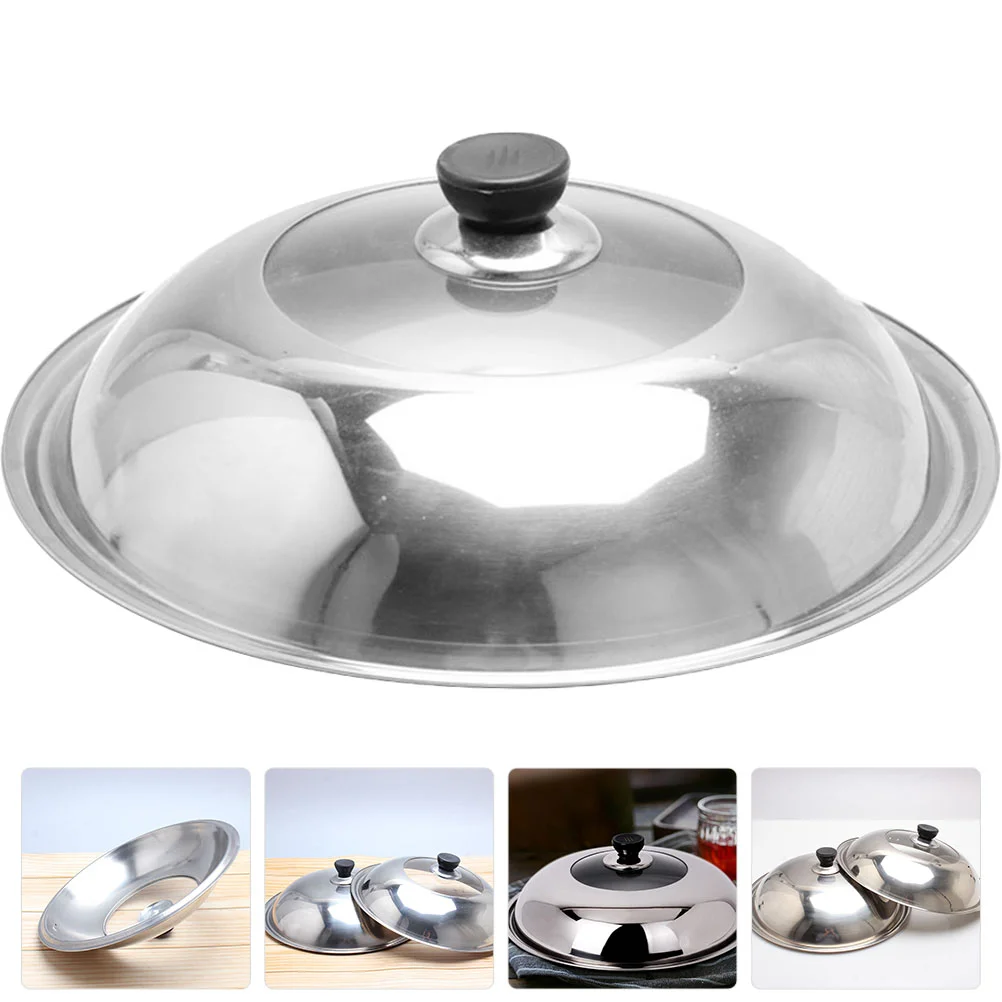 

Cover Lid Pot Stainless Steel Pan Dome Universal Glass Replacement Lids Bastingpots Cheese Steak Melting Steaming Skillet Iron