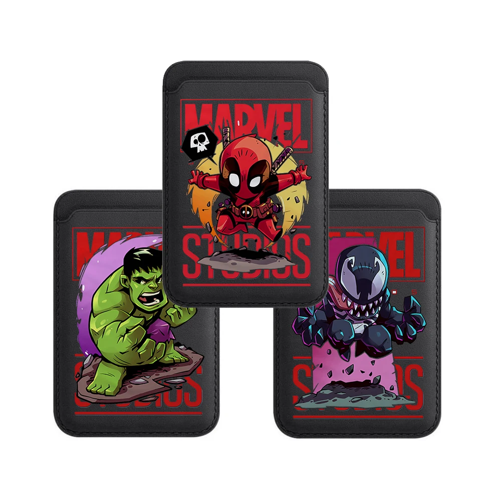 

American Heroes PU Leather Card Holder For Magsafe Magnetic Card Bag Wallet Case For iPhone 12 13 14 card Cover Accessories