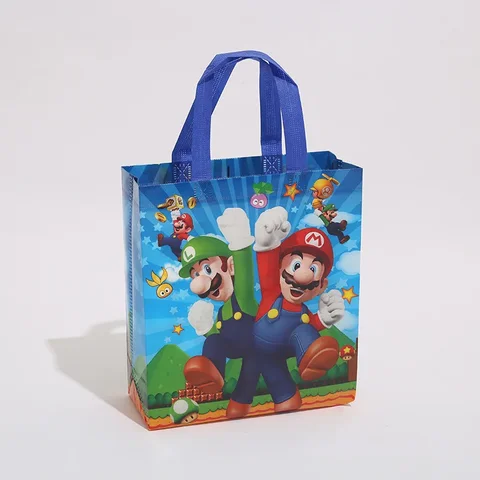 Лидер продаж, новинка, Нетканая сумка Super Mario, Подарочная сумка в виде милого Марио из мультфильма, сумка для подарочной упаковки, от производителя, оптом