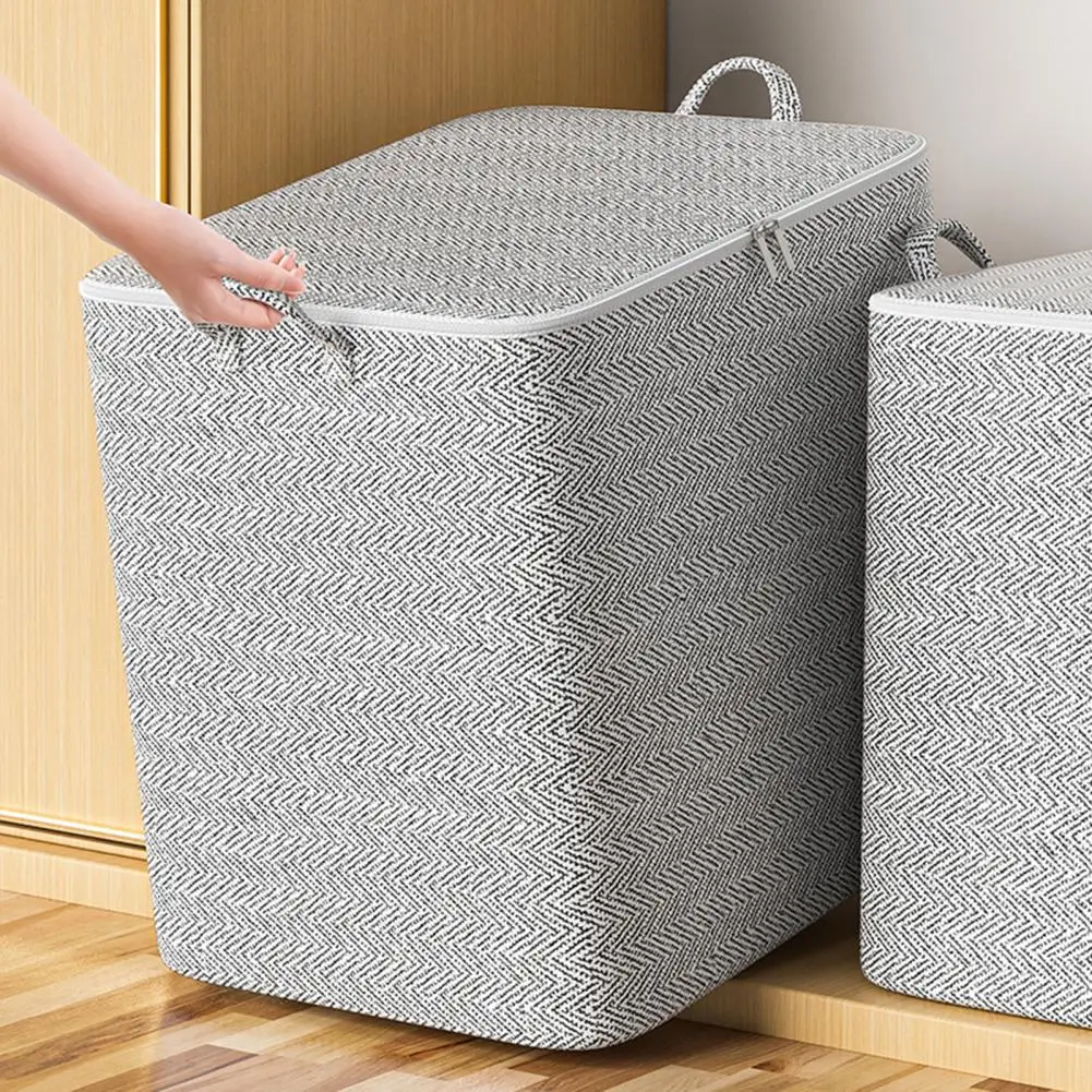 

Sturdy Load-bearing Capacity Organizer Long-lasting Quilt Storage Bag Durable Zipper Closure for Clothes Blankets Toys Closet