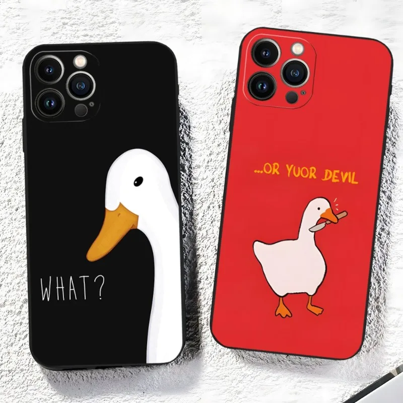 

Забавный чехол с гусиной уткой для телефона Iphone 14 Pro 13 Mini 11 12 Max Xr X Xs 7 8 Plus 6, задняя крышка