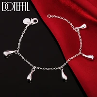 doteffil 925 sterling silver five water drops raindrop bracelet for women wedding engagement party fashion jewelry
