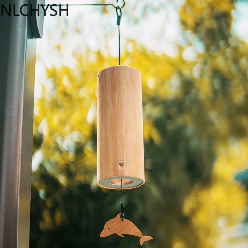 Bamboo wood wind chimes outdoor garden terrace home decoration meditation relaxation chord G-B-D wind chimes outdoor wind chimes