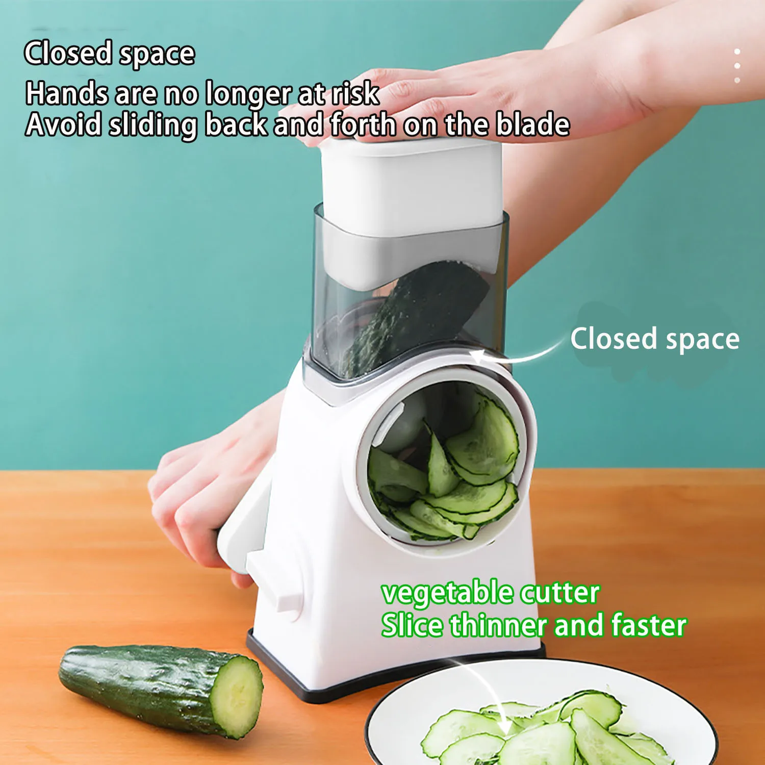 

Vegetable Cutting Artifact Hand-Shake Shredding Slicer Large-Capacity Lemon Rotary Grater Masher Storm Drum Vegetable Cutter