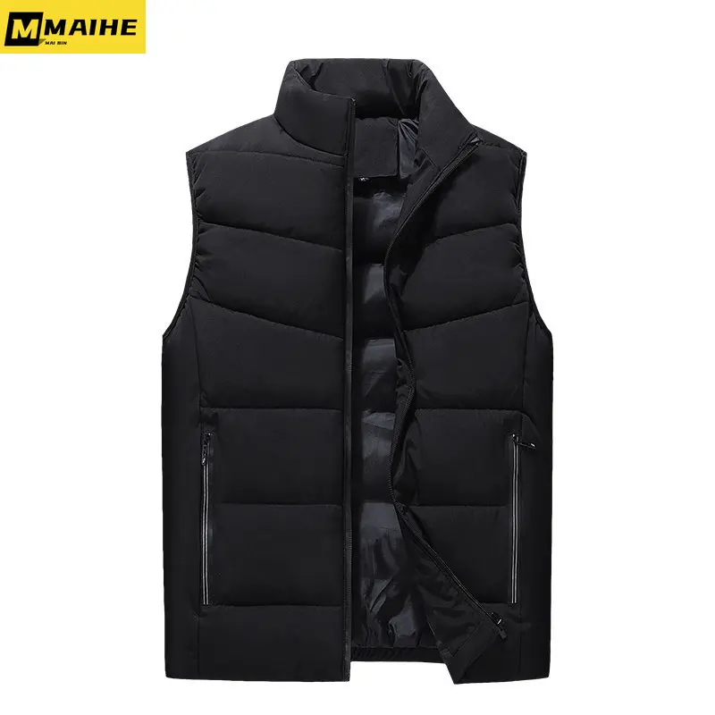 8XL large men's winter coat Warm sleeveless vest coat Fashion casual waterproof zipper jacket New windproof coat men's down vest
