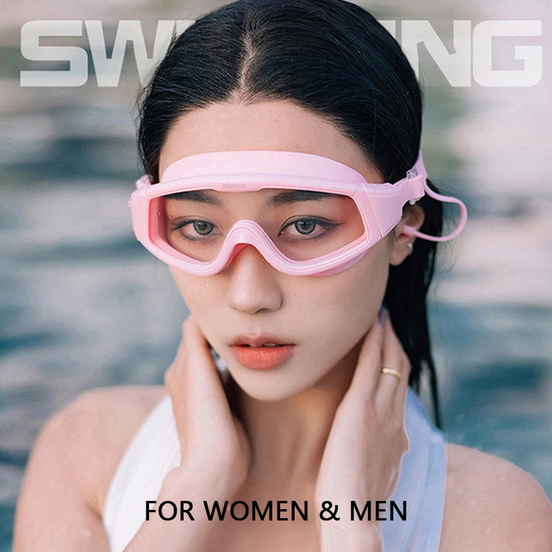 

Thicken Swimming Goggles Large Frame Women Diving Glasses Adult Anti Fog Eyeglasses Swim Eyewear for Men with Conjoined Earplugs