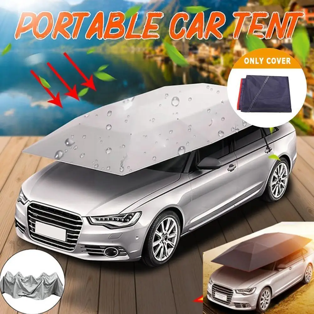 

Summer Car Cover Sun Shade Cover Car Protection Umbrella Cloth Anti-UV Car Foldable Roof Tools Resistant UV Protect Oxford R8Y6