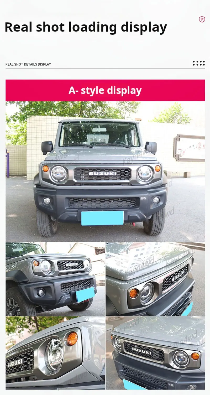 

Внедорожные 4x4 внешние аксессуары ABS решетка переднего бампера сетчатые гоночные грили для Suzuki 3/5 дверей Jimny JB64 JB74 JC74 2019-2025 гг.