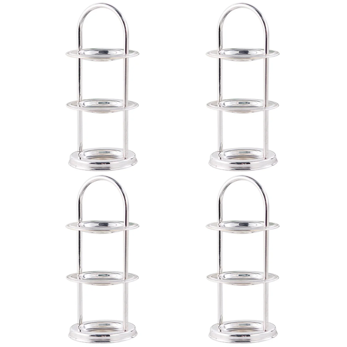 

4 pcs Wedding Party Decor 3- Tier Cupcake Stand 3 Layers Macaron Holder Metal Cupcake Pedestal Dessert Display Shelf