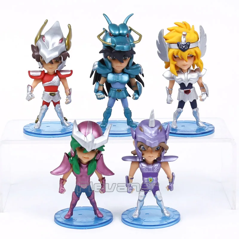 

Saint Seiya Hyoga Seiya Shun Ikki Shiryu Figures Desktop Decoration Dolls 5pcs/set