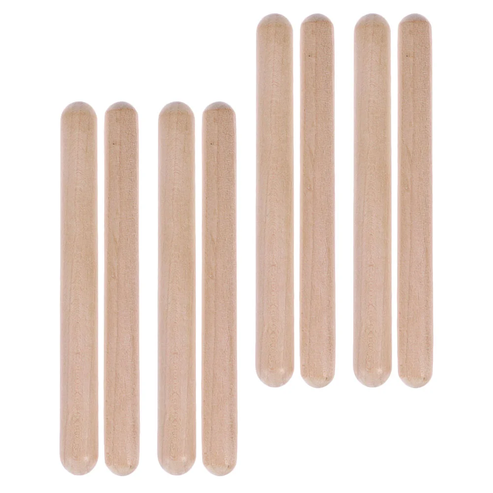 

4 Pairs Toddler Tool Percussion Musical Stick Wooden Rhythm Sticks Wooden Musical Stick Kids Musical Stick Wooden Dowel Rods