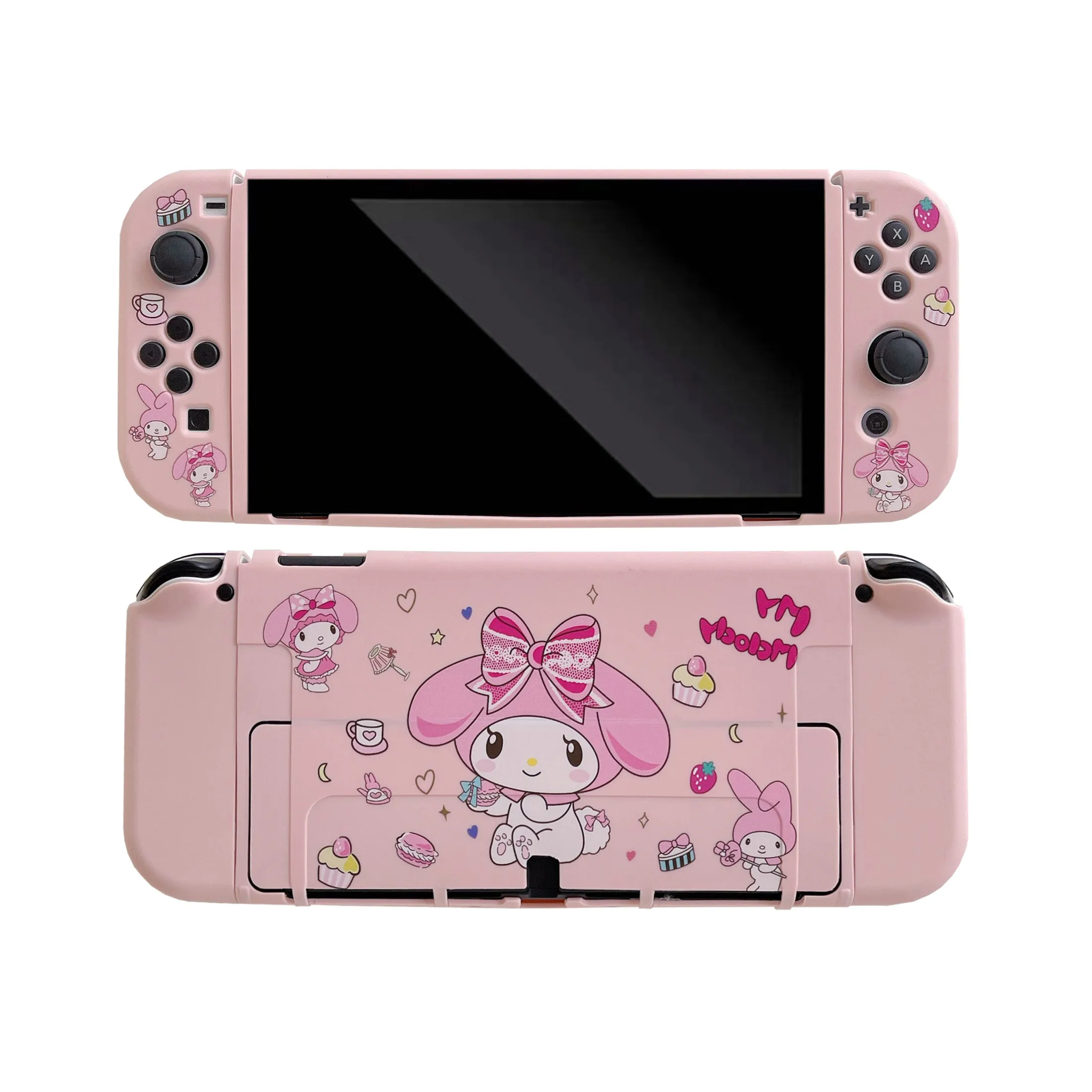 

Sanrio Anime My Melody Gudetama XO Soft Phone Cases For Nintendo Switch Game Console Controller OLED Gaming Accessories