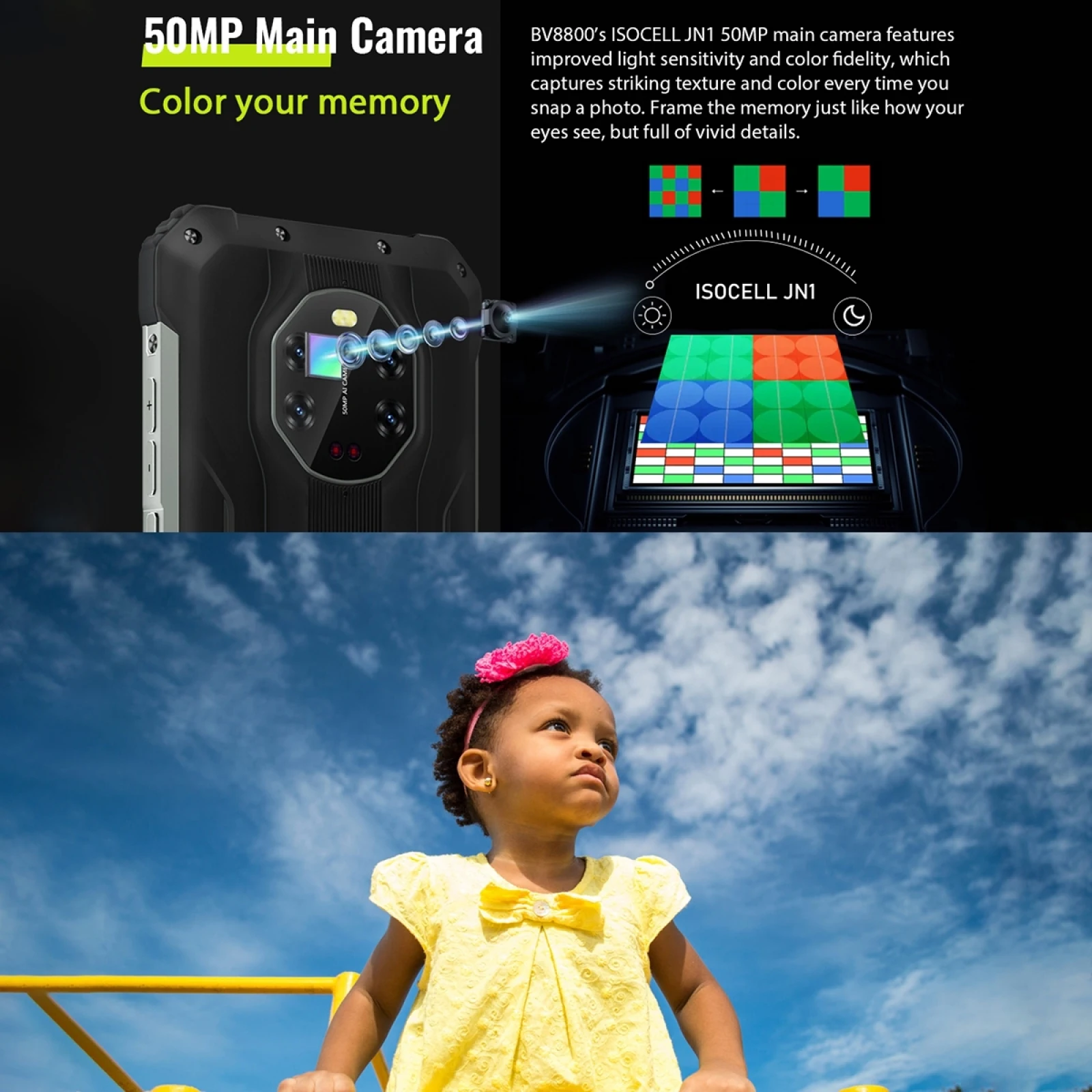 Смартфон Blackview BV8800 защищенный IP68 8 + 128 ГБ 8380 мА · ч Android 11 |