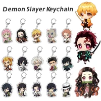 22 styles anime demon slayer acrylic keychain rengoku kyoujurou kamado nezuko tanjirou props keyring gifts pendant for boy girls