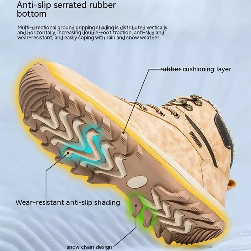 Осенне-зимние плюшевые туристические кроссовки водонепроницаемая и