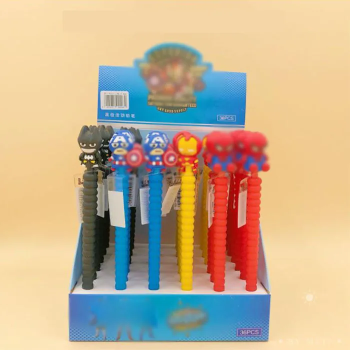 

36 pcs/lot Creative Hero Series Mechanical Pencil Cute 0.5mm Automatic Pens Stationery gift School Office writing Supplies