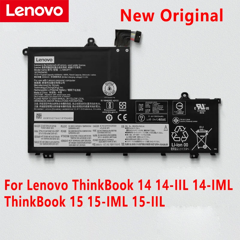 

Новый оригинальный аккумулятор для ноутбука Lenovo ThinkBook 14 14-IIL 14-IML ThinkBook 15 15-IML 15-IIL L19M3PF1 L19D3PF1 L19L3PF1 L19C3PF1