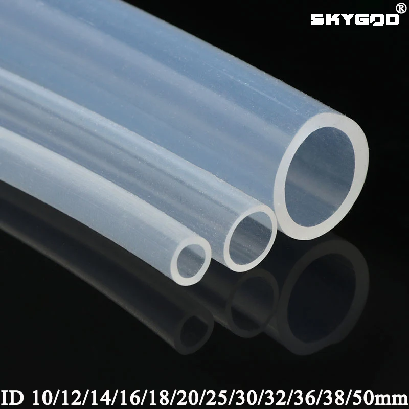 

1M Food Grade Silicone Rubber Hose Transparent Flexible Silicone Tube Diameter 10mm 11mm 12mm 14mm 16mm 18mm 20mm 30mm 50mm Tube