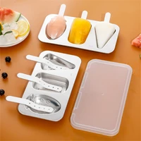 3 holes stainless steel ice cream mold diy chocolate popsicle moulds ice cube tray candy maker gadgets kitchen party supplies