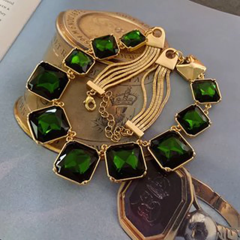 

Brilliant Crystal Glass Tassel Necklace Vintage Fashion Luxury Jewelry