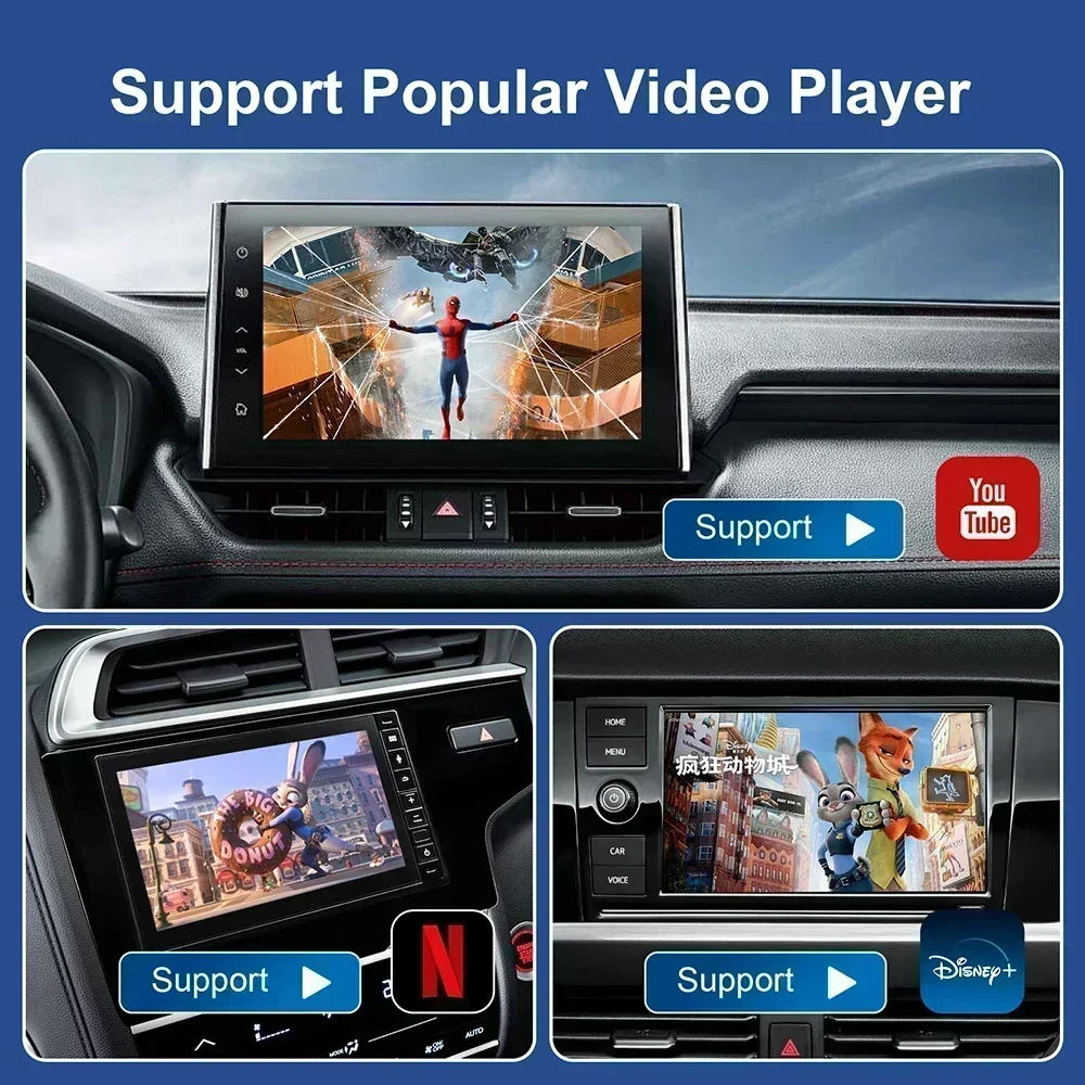 Фото Android 13 Carplay AI Box Беспроводная Android Auto Smart TV Box для Youtube Netflix Toyota Mazda Hyundai Haval GMC Ford MG VW Kia №4
