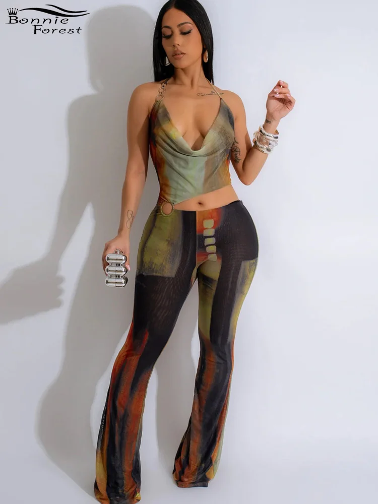 Bonnie Forest женские сетчатые комбинезоны с капюшоном и принтом тай-дай сексуальные