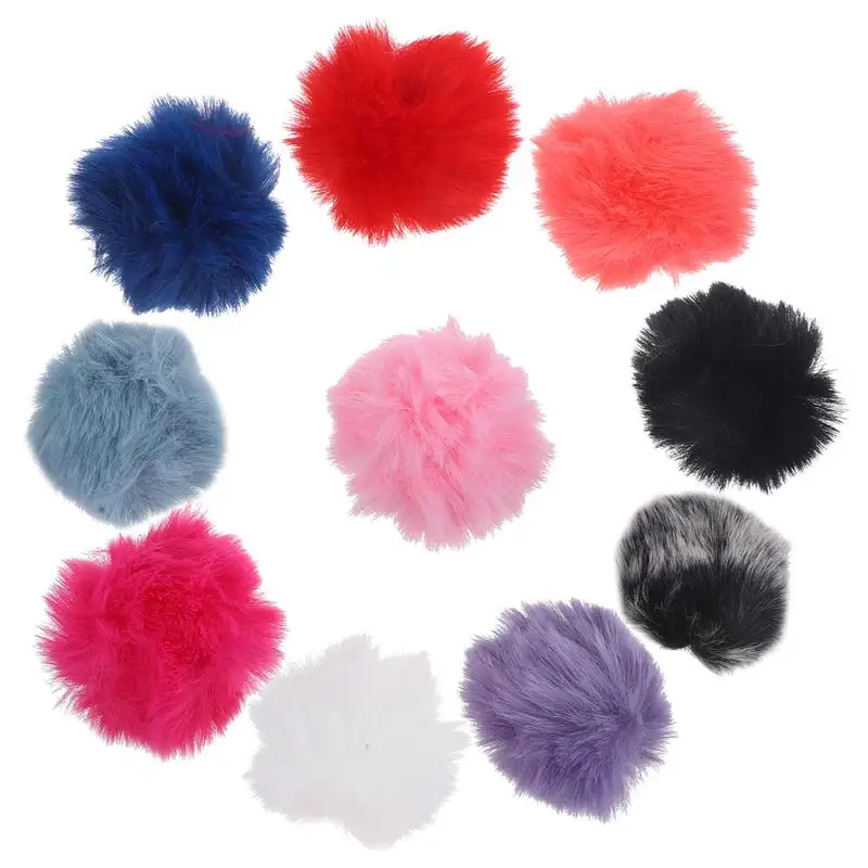 

10 Pcs Universal Lapel Mic Furry Windscreen Fur Windshield Wind Muff Soft Comfortable Lapel Lavalier Microphones Wind Screen