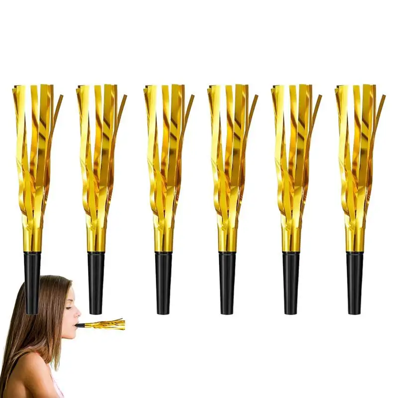 

Golden Noise Makers For Adults Kids 6pcs Party Horns And Blowers For Birthday Christmas Sporting Events Birthday Party Blowouts