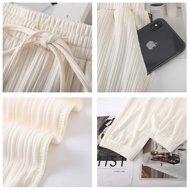 Женские летние спортивные штаны до щиколотки повседневные свободные уличная