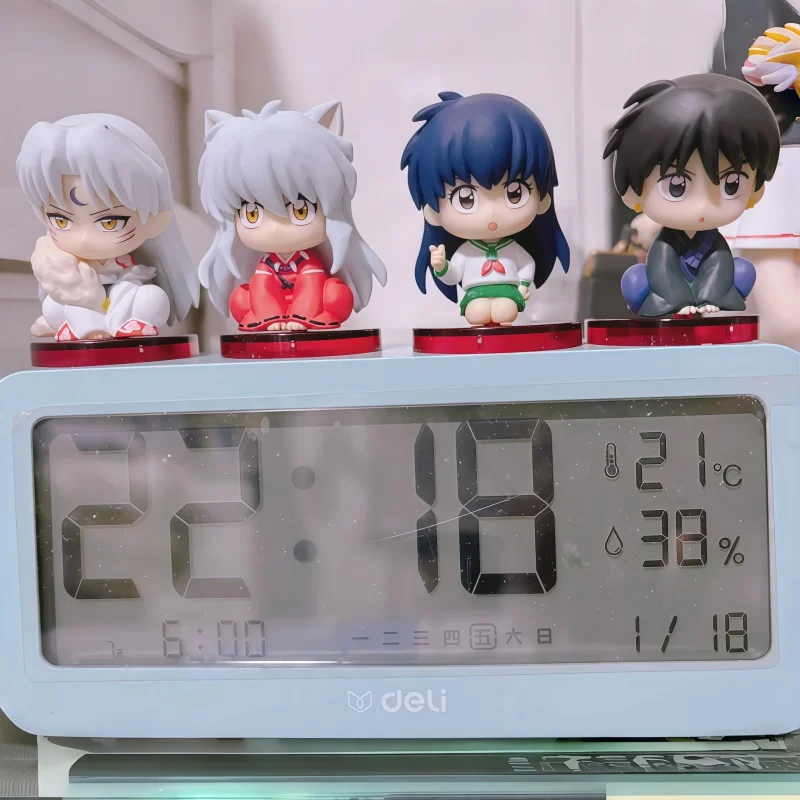 Фото Коллекционная фигурка Bandai Inuyasha Nemurase-Tai: Кикё, Санго, Шиппо, Сэссёмару, Мику, 4 см, сидячие, милые, ПВХ, для декора стола, в наличии №1
