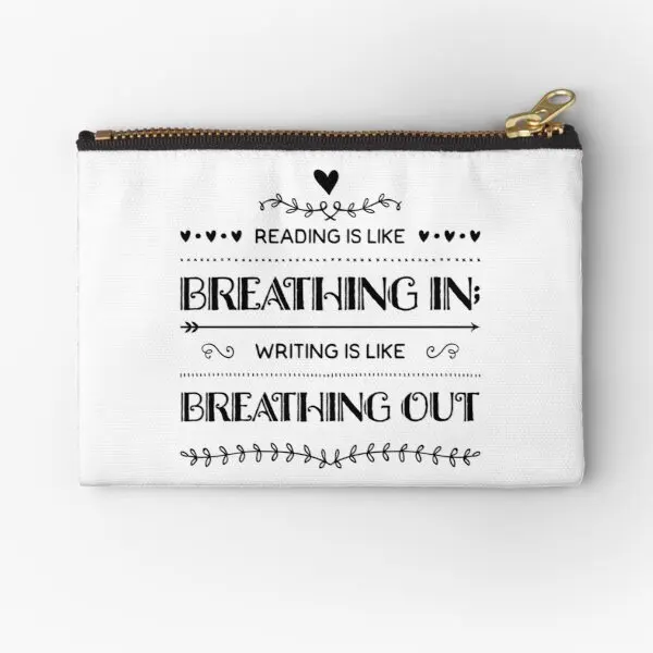 

Reading Is Like Breathing In Writing Is Zipper Pouches Pure Key Underwear Panties Small Money Bag Cosmetic Wallet Storage Women