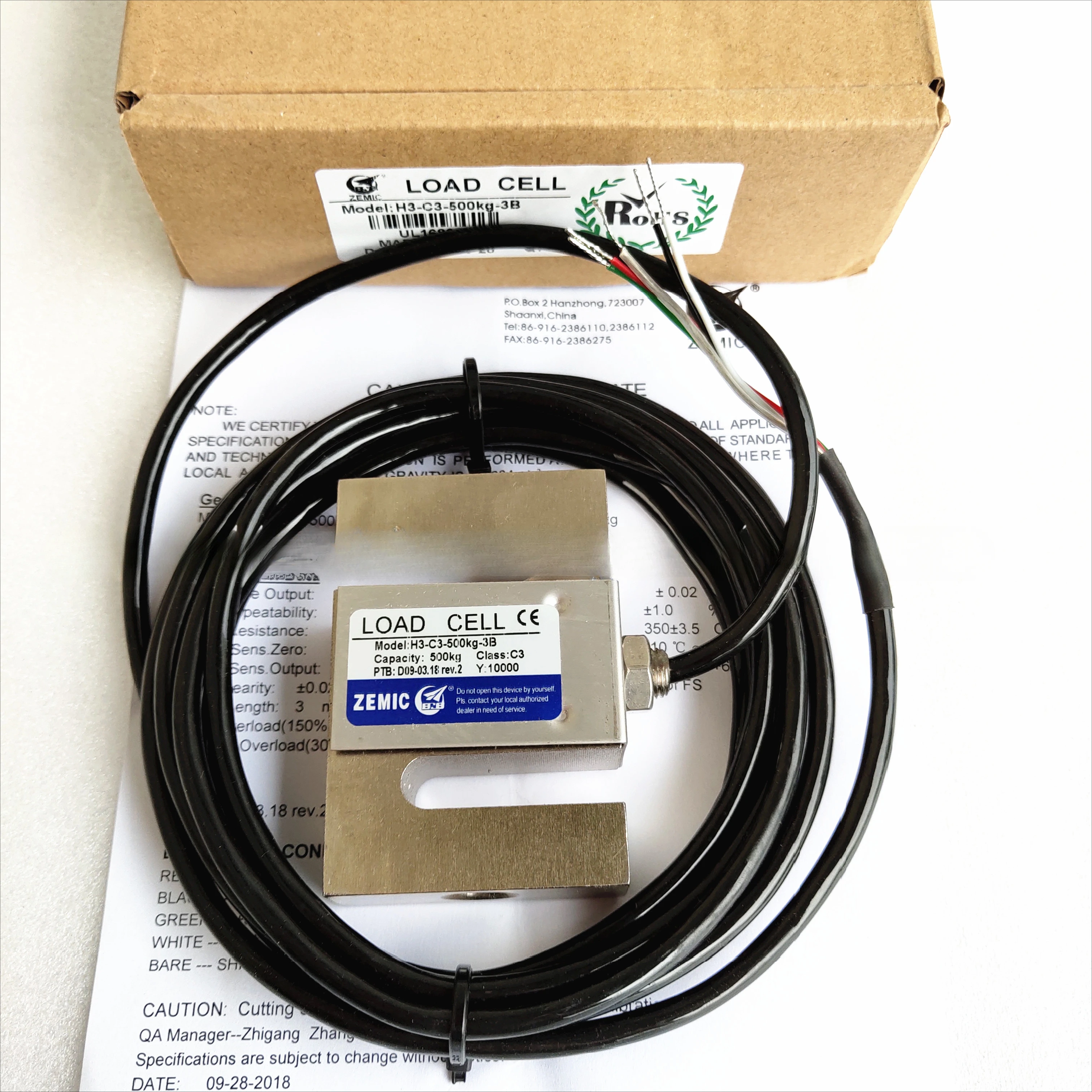 H3-C3-500KG-3B Датчик взвешивания ZEMIC натяжения s-типа Тензодатчики 50 кг 100 200 500