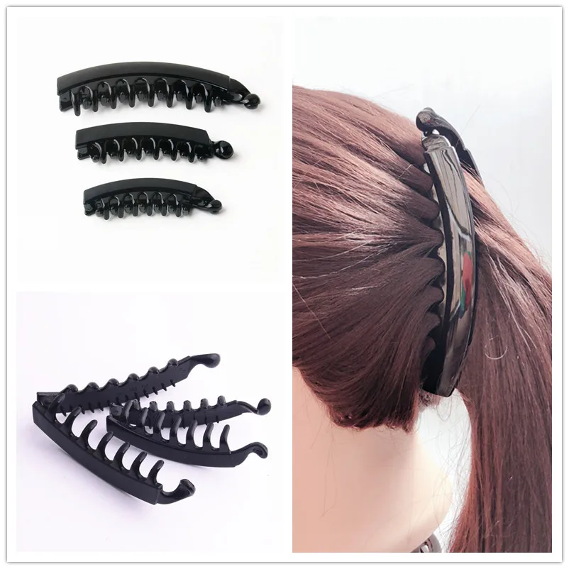 

2021 Summer Hair Accessories Banana Hair Clip for Lady Environmental Abs Tines Crab for Hair Twist Hair Pin for Girls 2 Pieces