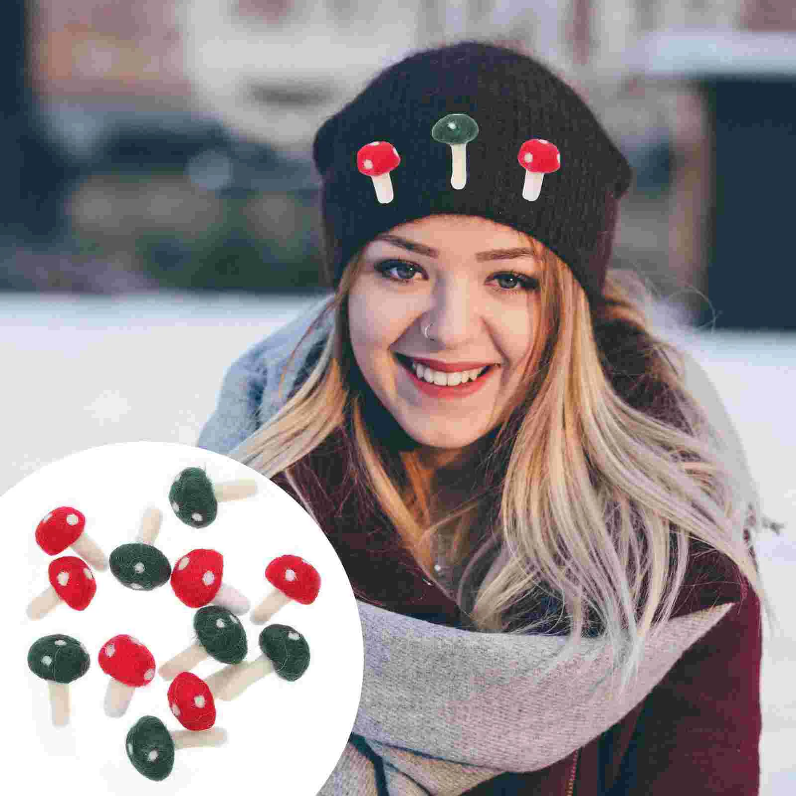 

Mushroom Diy Felt Kit Felting Decor Material Garland Ornament Needle Headwear Christmas Crafts Headdress Ornaments Home