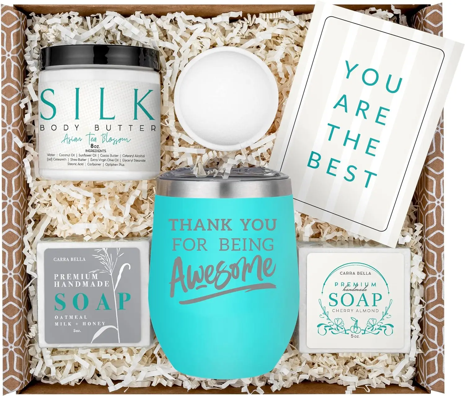 

You Gifts For Women - Relaxing Spa Gifts Box Basket for Women Teacher Employee Coworker Secretary Friend - Bath Set with 12 oz