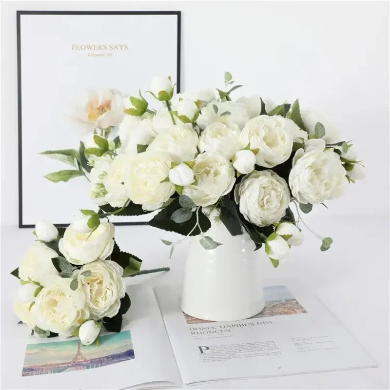 

Foreign Trade Artificial Flower 5-head Peony European Persian Plastic Rose Hand-held Flower Home Tabletop Decoration Indoor