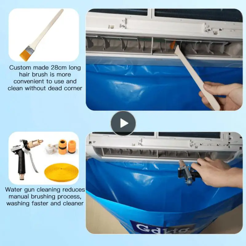 

Инструмент для очистки кондиционера, водонепроницаемый пыленепроницаемый чехол для очистки с водопроводной трубой и скребком для кондиционера менее 1,5 P