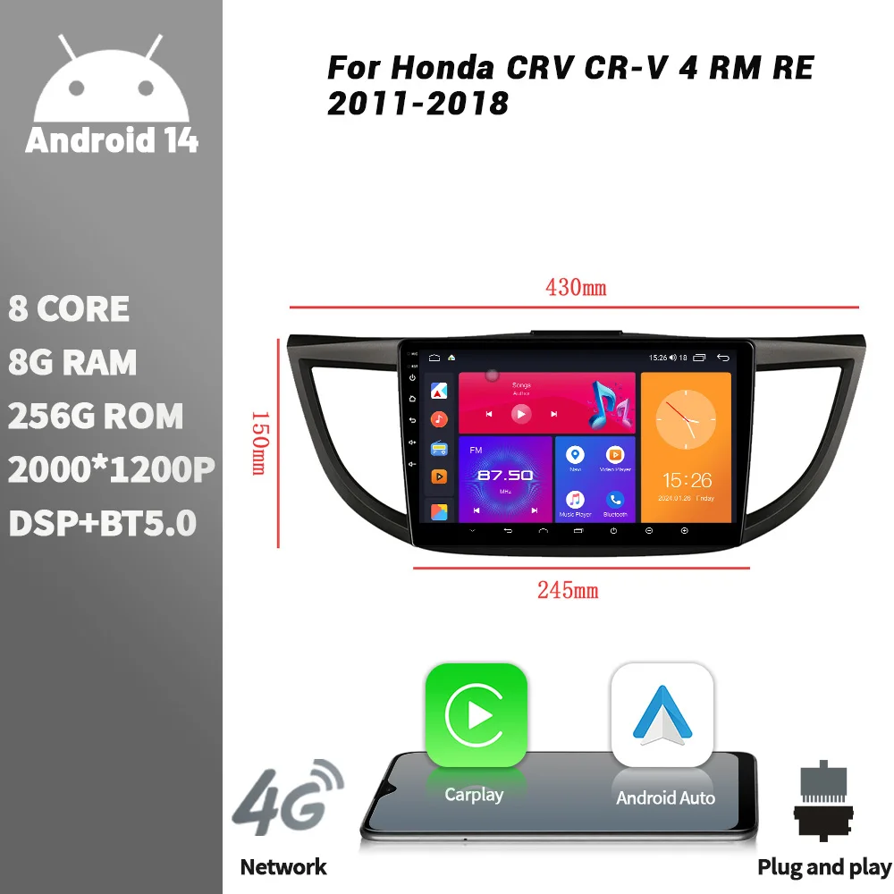 Автомобильный радиоприемник мультимедийный плеер навигация беспроводной CarPlay