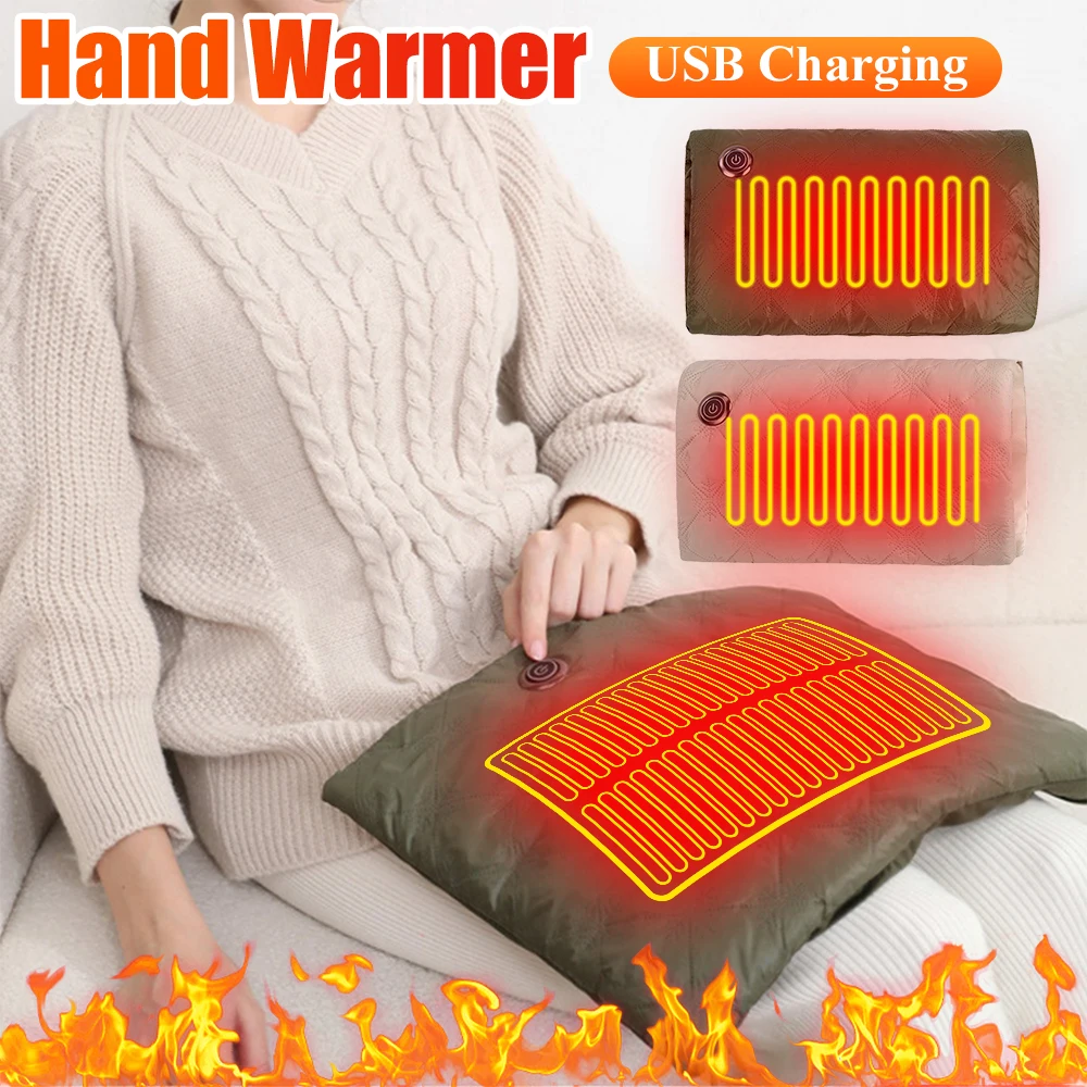 USB электрическая грелка для рук графеновая теплая сумка подушка перчатки