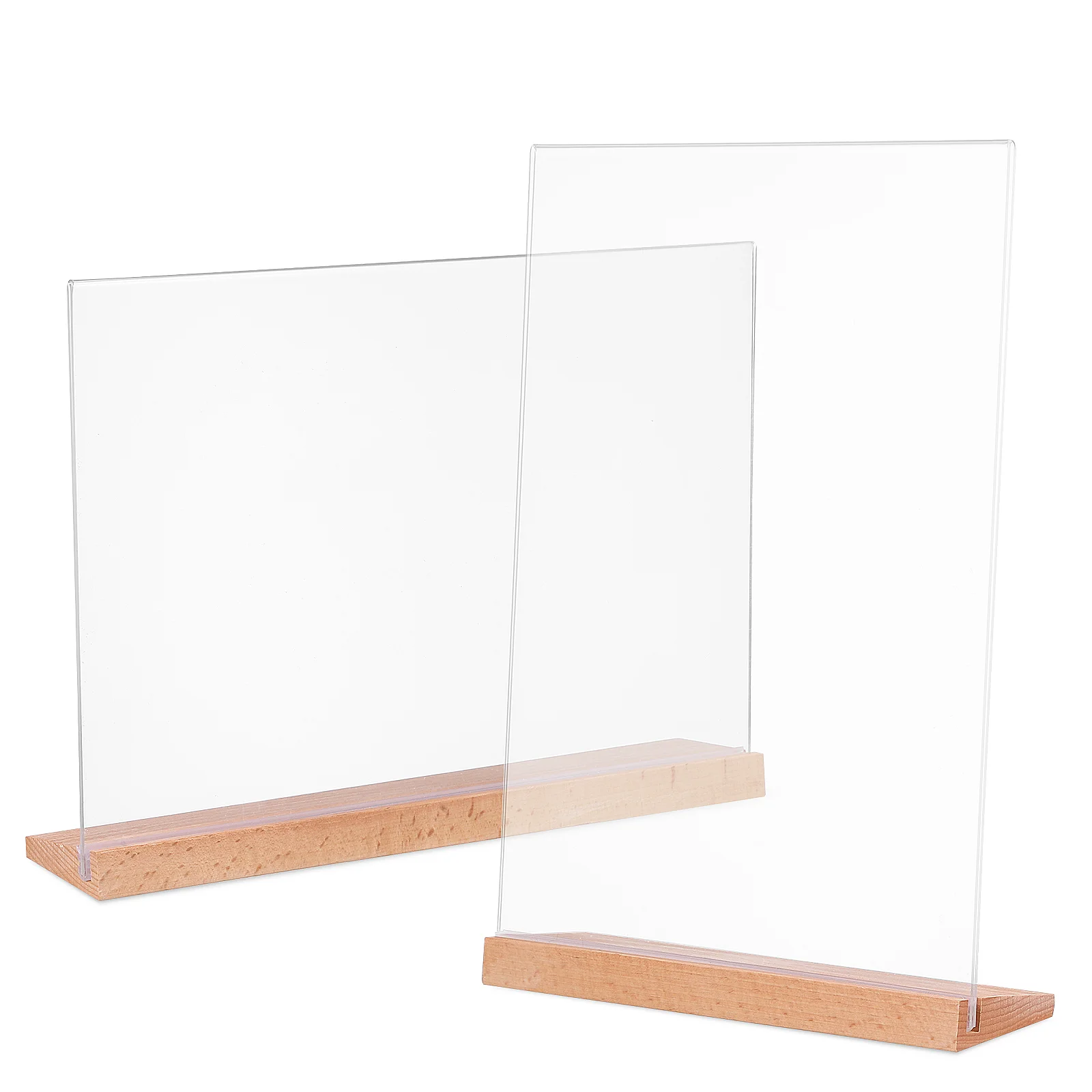 

2pcs Acrylic Sign Holders Clear Menu Stands Document Brochure Price Tag Display Holders