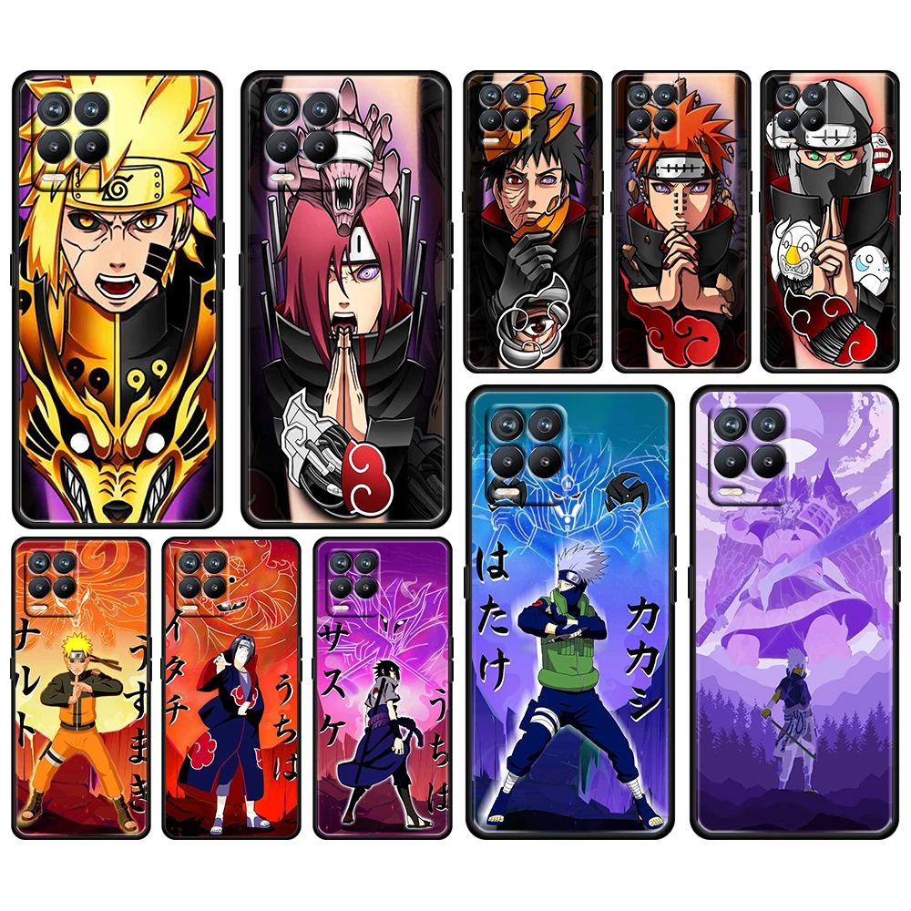 

Cartoon Naruto Kakashi For OPPO GT Master Find X5 X3 Realme 9 8 6 C3 C21Y Pro Lite A53S A5 A9 2020 Black Phone Case Cover Coque