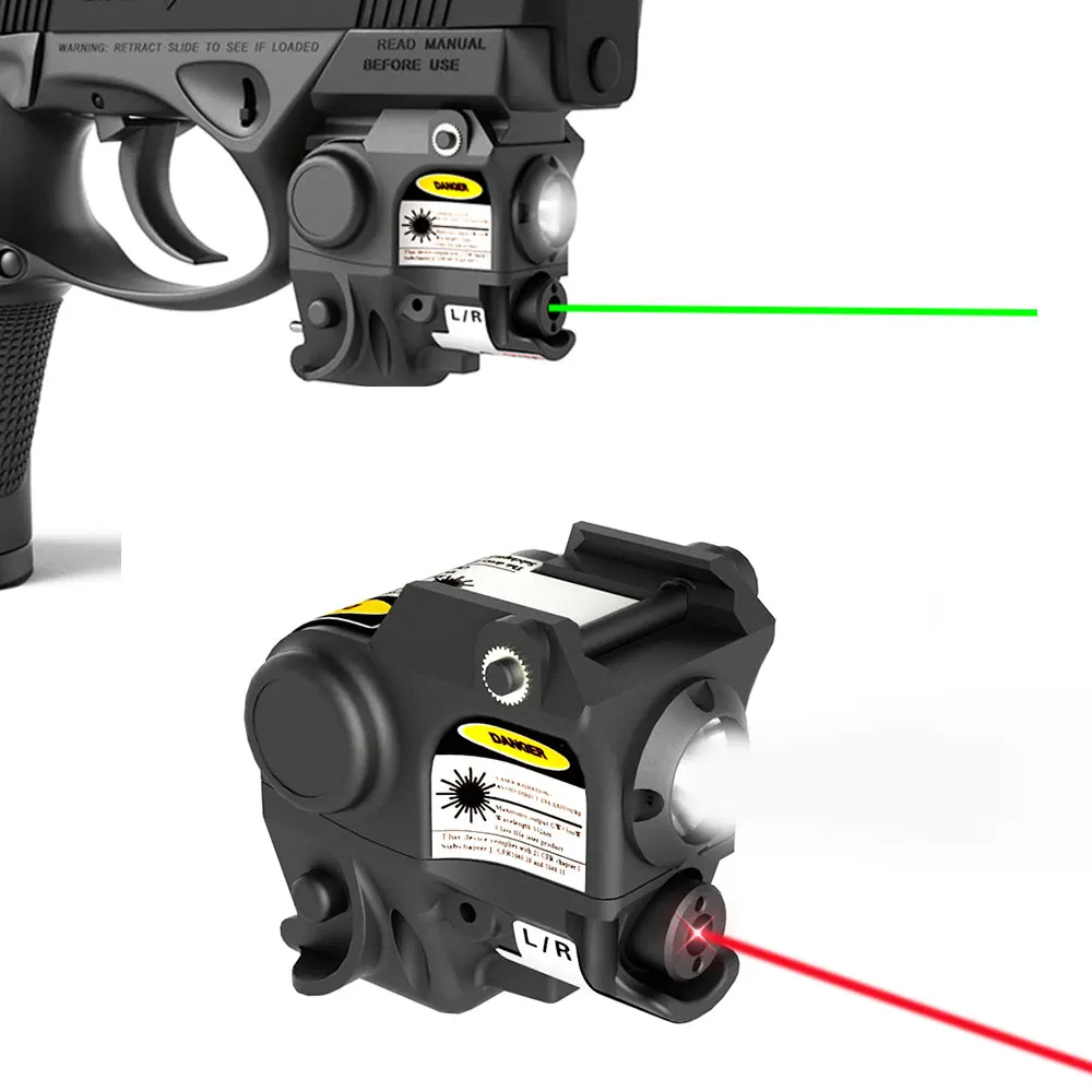 

Зеленый/красный лазерный фонарь для пистолета Glock, тактический фонарик для рельса 20 мм, Пикатинни с батареей