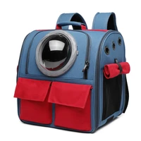 double shoulder chest space capsule pet bag portable outing cat large capacity cat backpack glass cover comfortable breathable