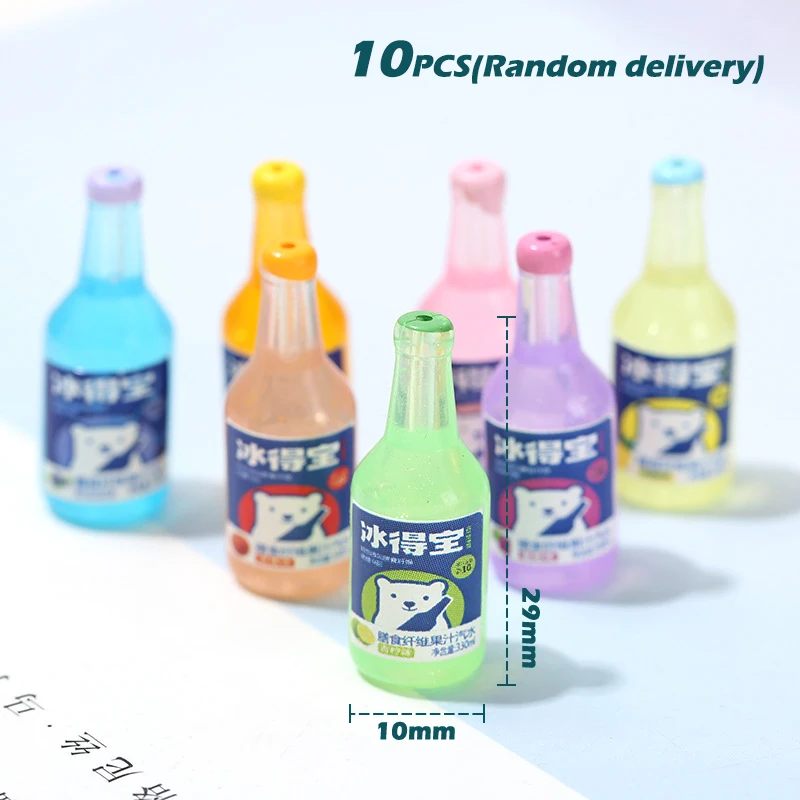 

10PCS 1: 12 Mini Beer Bottle Dollhouse household decoration mini drink model shooting scene props Doll House Accessory