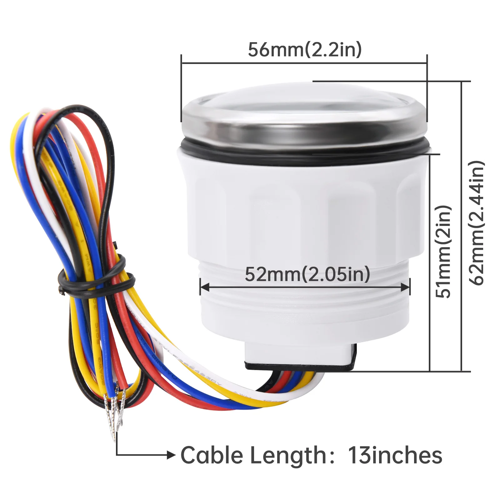 52 мм белый 12В 24В датчик уровня топлива + 240-33ом Универсальный водонепроницаемый