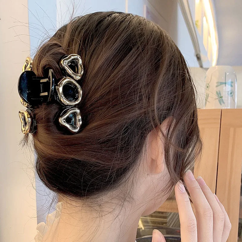 

Champagne Black Hair Claws Pearl Rhinestone Hair Clip Crab Clamps Small Size Hairpins Hair Accessories Women Barrettes
