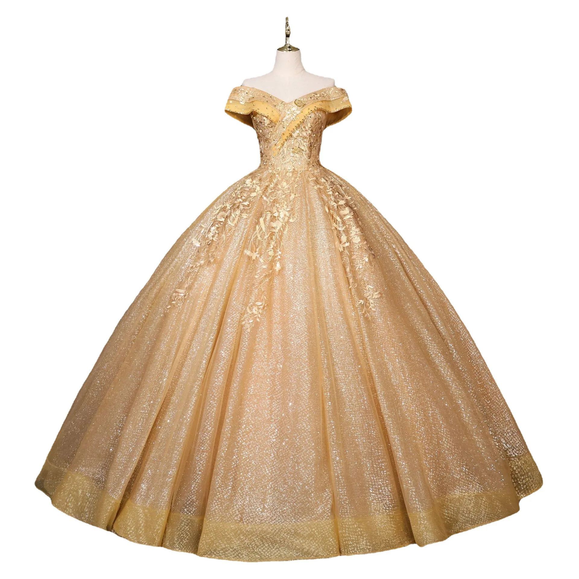 Разноцветное Vestidos роскошное платье Quinceanera с пайетками 2024 классическое бальное