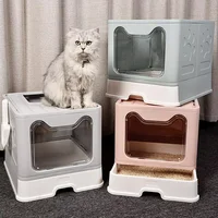 Foldable Cat Litter Box Top Entry Fully Enclosed Cat Toilet Potty Anti-splash Cat Tray Pet Cat Supplies Easy To Clean